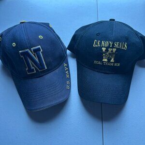 2 US Navy Hats (Navy & US Navy Seals Seal Team 6)